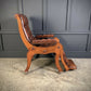 Superb Regency Mahogany & Leather Reclining Armchair
