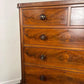 Victorian Mahogany Chest of Five Drawers on Bun Feet