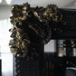Large Decorative Baroque Style Bevelled Mirror In Gold & Black Frame