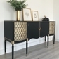 strongbow sideboard in black and vintage gold