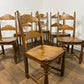 Set of Six Custom Made Elm Bar Back Dining Chairs