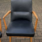 Mid Century Pair Of Black Library Armchairs