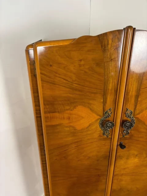 Vintage Wilkin Walnut Fitted Wardrobe