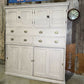 Antique Large Victorian Estate Housekeeper Painted Pine Sliding Door Drawers Cupboard, c.1870