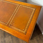 Reproduction Yew Twin Pedestal Desk with Leather Top