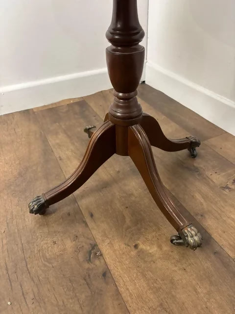 Vintage Reproduction Mahogany Drum Table with Leather Top
