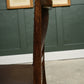 4 Oak Dining Chairs -Tudor Cromwellian Style - Burgundy Leatherette