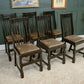 6 x Ebonised Oak Dining Chairs with Drop in Seats