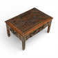Small Chinese Coffee Table Carvings Inset Glass Top Carvings Opium Table. SBR11116/2910E