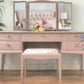 Vintage stag minstre pink floral dressing table, vanity table, pink, pink furniture, bedroom furniture, modern,mirror,stool,