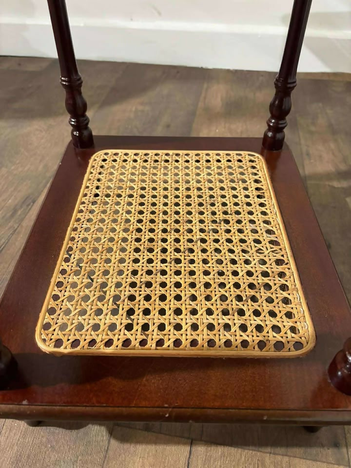 Reproduction Mahogany & Wicker What-Not