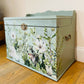 Storage Chest Upcycled Furniture Green Frog Foliage Vintage Storage Box Ottoman