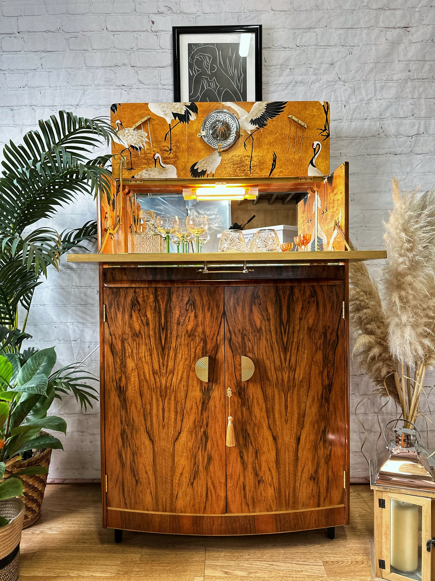 Turnridge of London Cocktail Cabinet, Vintage Drinks Bar, Art Deco, 1950’s Drinks Unit, Retro Bar, Walnut MADE TO ORDER