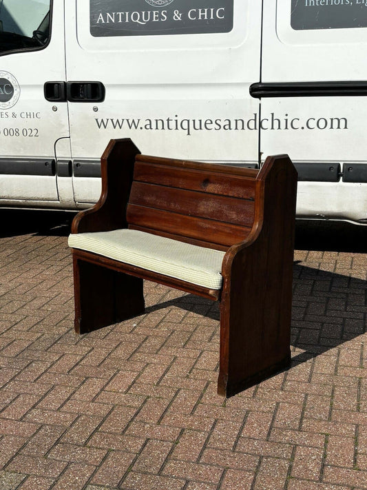 Small Vintage Victorian Pine Pew, 1800s