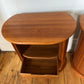 Danish Retro Teak Bedside Cabinets By Dyrlund W Tambour Doors