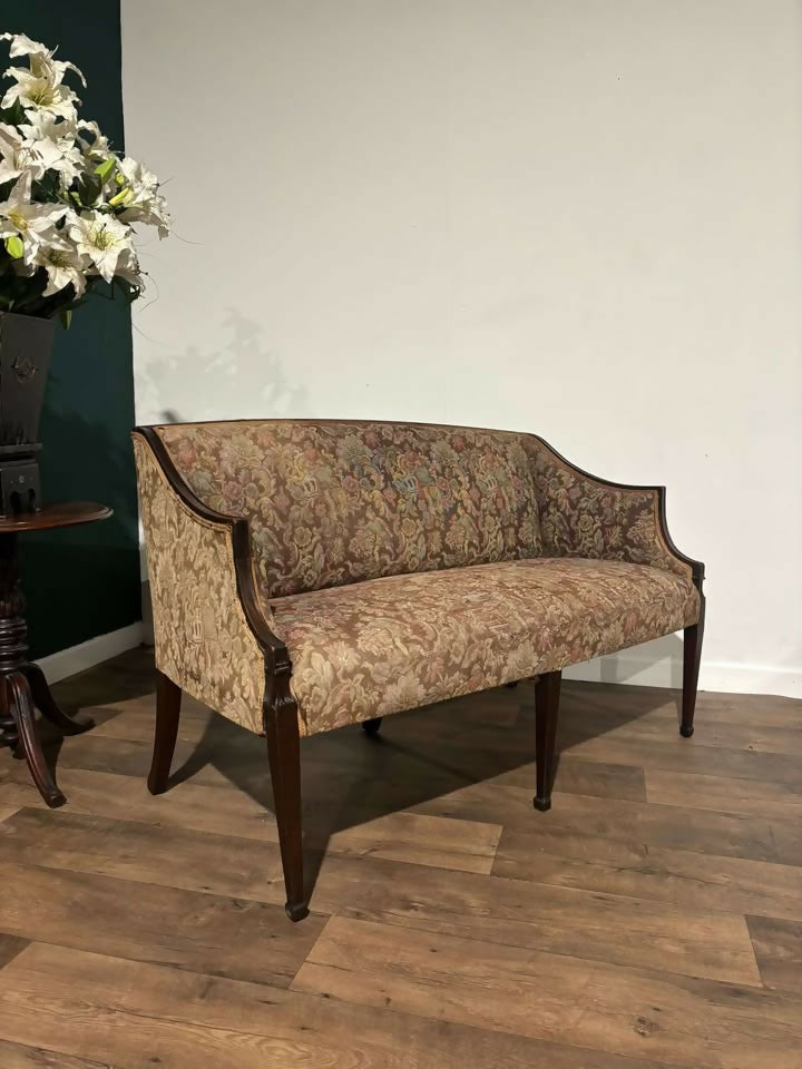 19th Century Mahogany Tapestry Upholstered Window Seat4