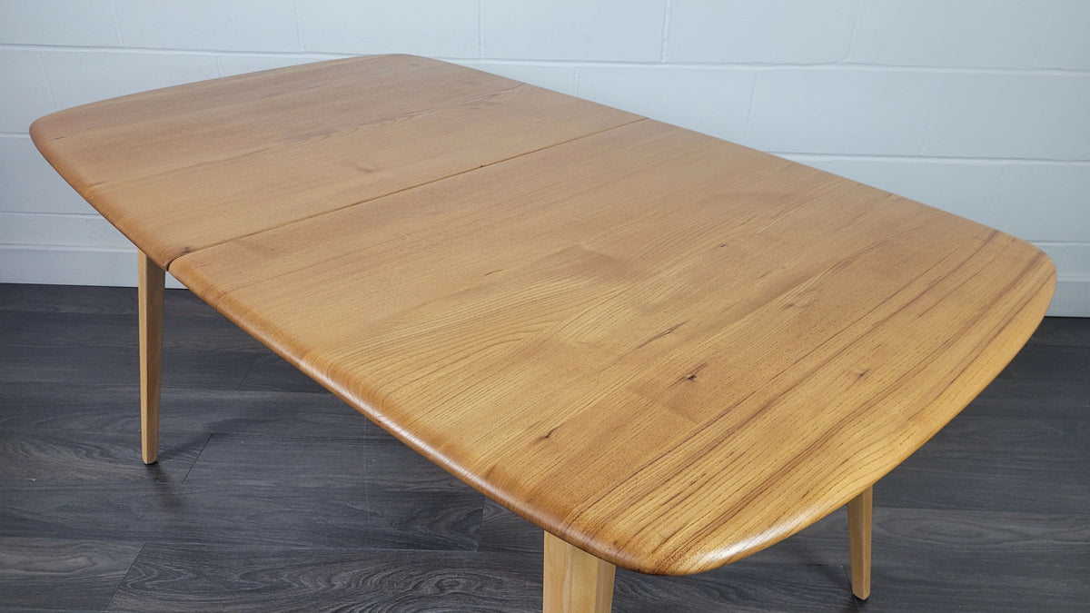 Vintage Ercol Grand Windsor Extending Dining Table – Solid Elm & Beech – 1970s