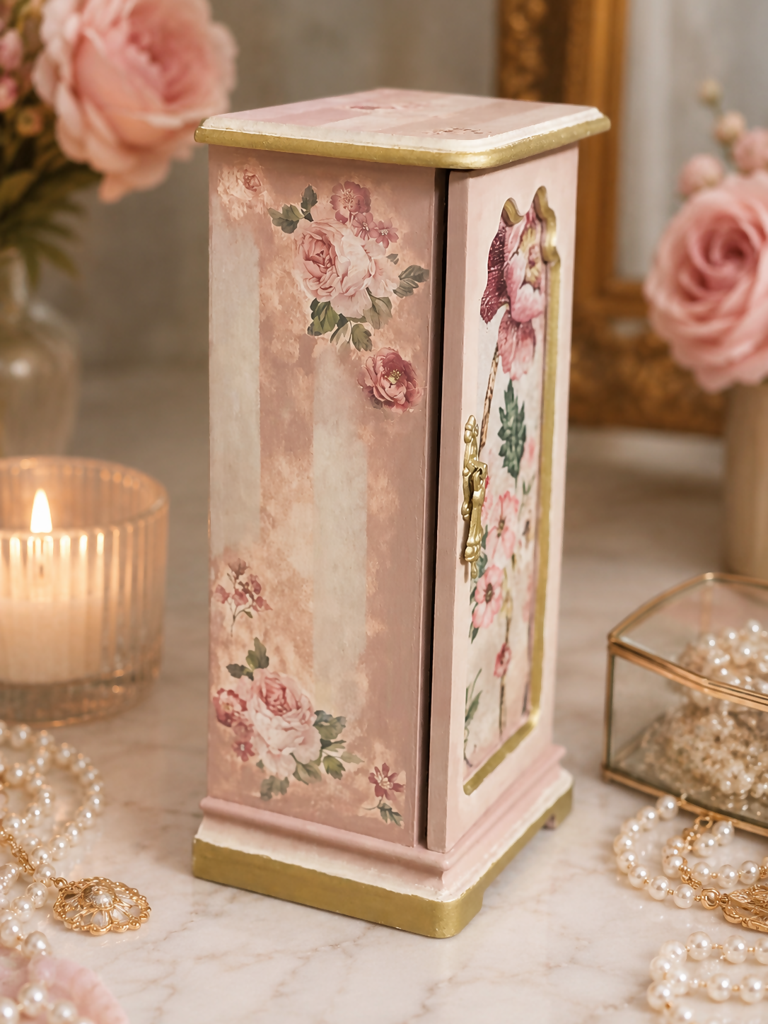 For commission pink floral design