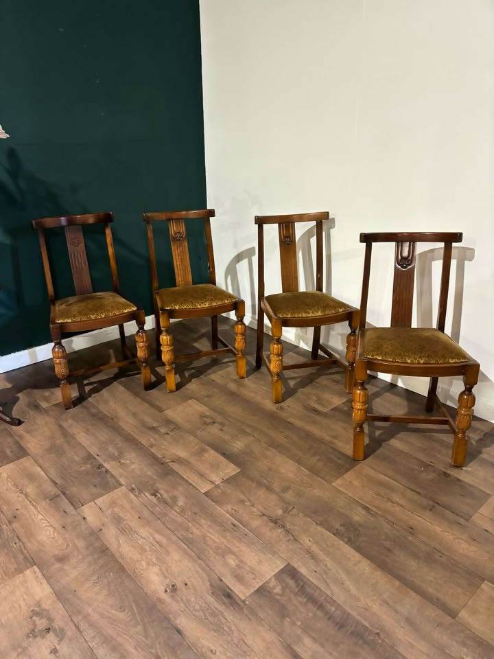 Vintage Honey Oak Dining Chairsz