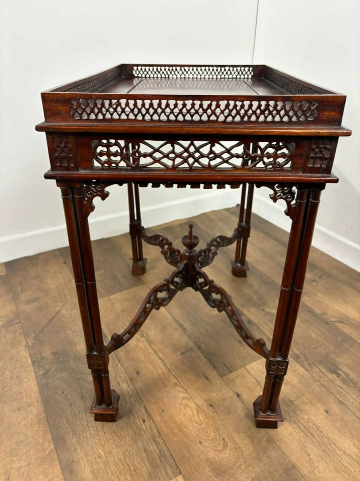 Reproduction Mahogany Chippendale Style Silver Table