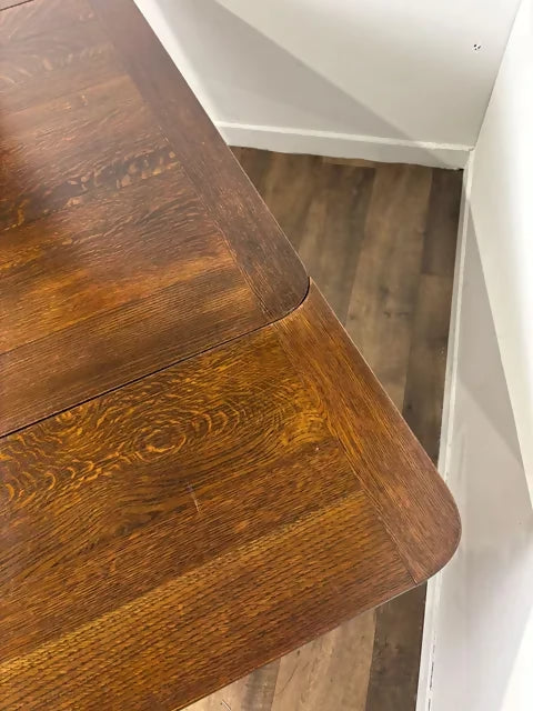 Vintage Oak Barley Twist Draw Leaf Dining Table
