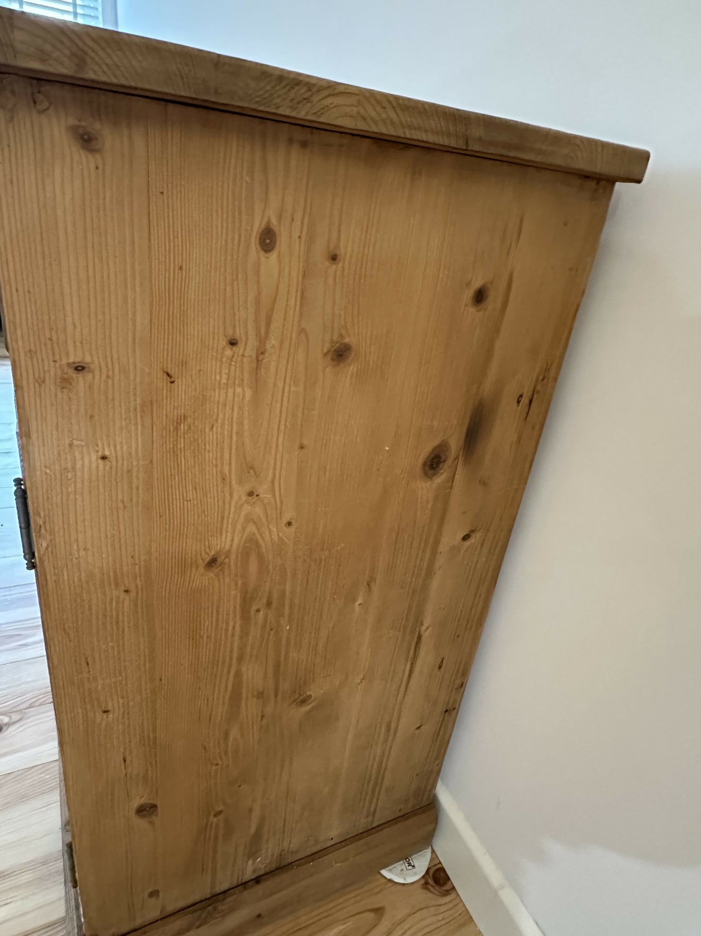Antique Pine Two Door Housekeepers Cupboard Stripped Pine Sideboard Cupboard