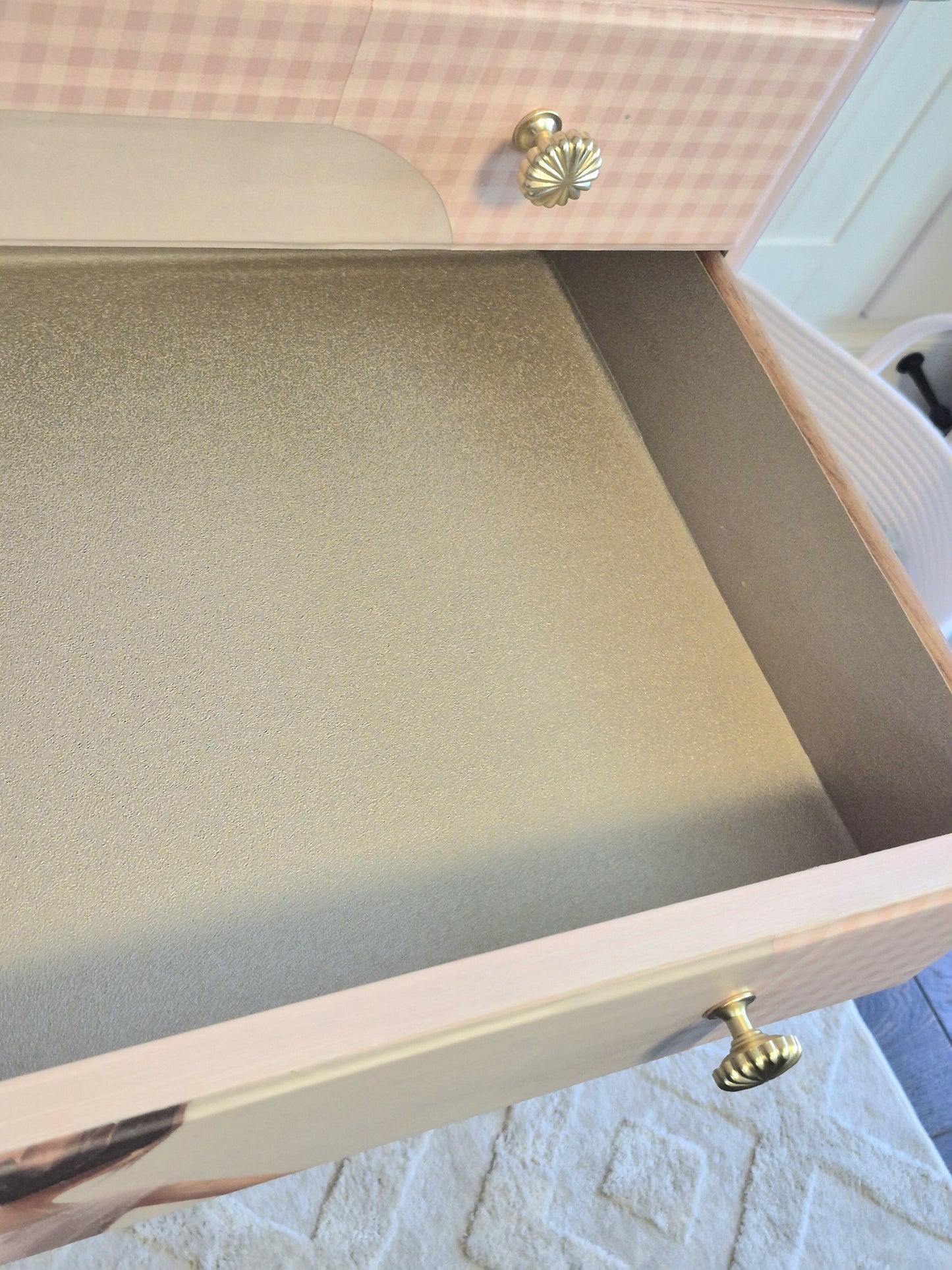 Upcycled French Chest of Drawers: Ballerina Decoupage, Blush Pink