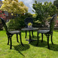Black Vintage Three Seater Patio Set with Marble Topped Table