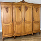 Wardrobe Vintage French Louis XVI Style Oak Four Door Carved Armoire LOT 6494