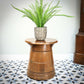 Oak Barrell Style Occasion Table Side Table with Cupboard
