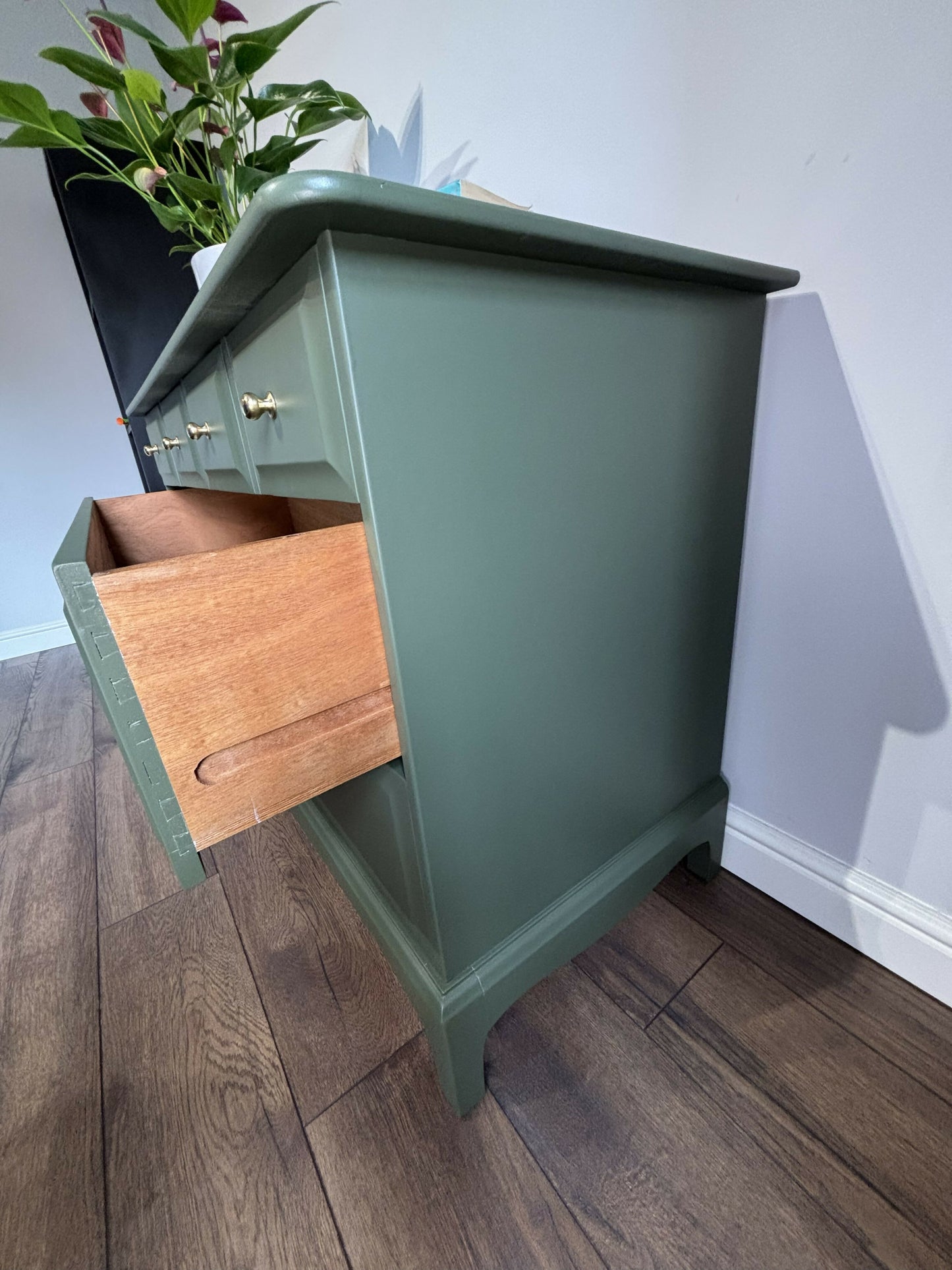 Stag Minstrel Chest of Drawers | Vintage Furniture Painted in Soft Green