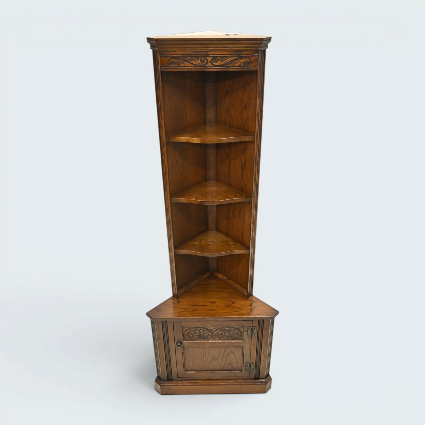 Old Charm Corner Unit with Cupboard and Shelves Carvings LT FREE UK Delivery*