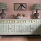 Sage Green Upcycled Sideboard, Gold Accents, Sustainable Decor