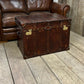 English Leather Coffee Table Storage Trunk