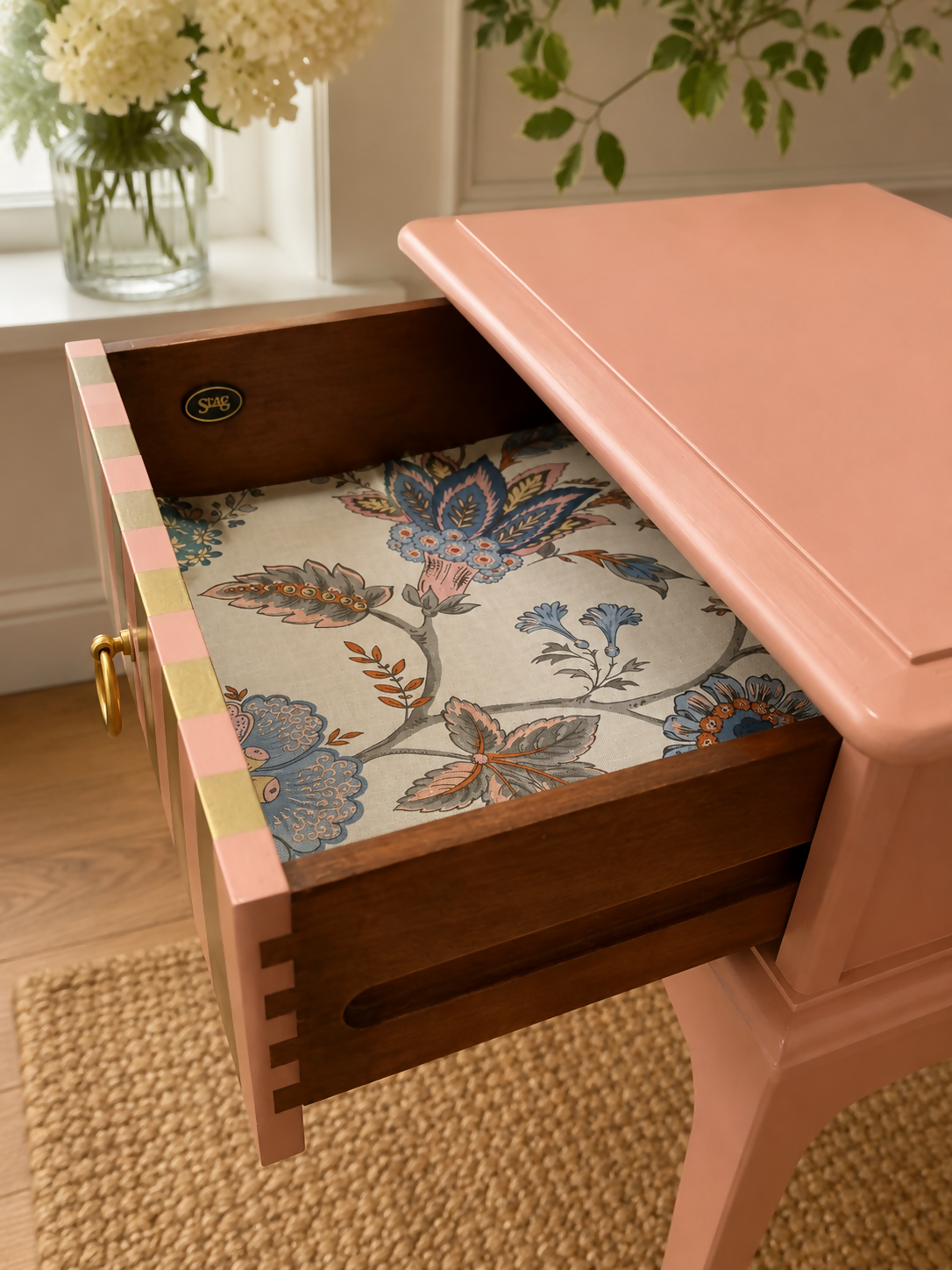 Stag minstrel leggy bedside tables drawers