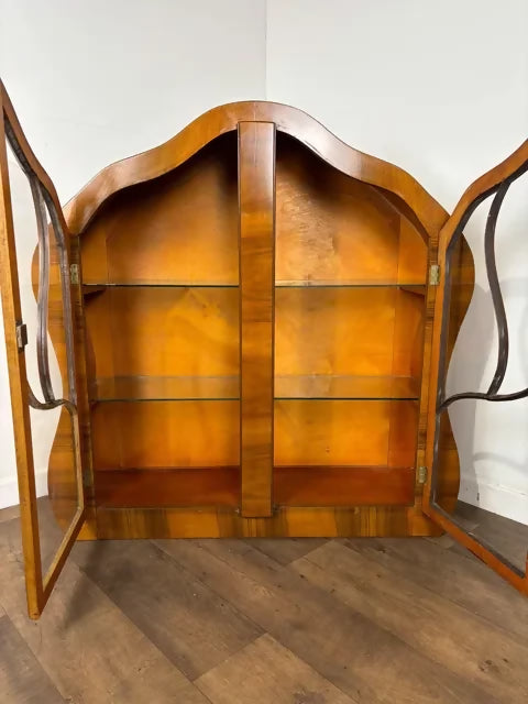 Art Deco Walnut Glazed Display Cabinet
