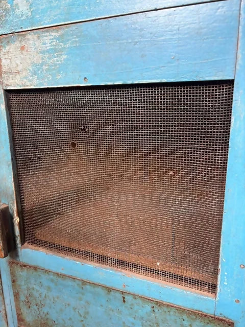 Industrial Style Reclaimed Distressed Blue Indian Cupboard