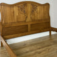 Bed Vintage French Louis XVI Double Bed Frame Oak Carved Headboard LOT 6459