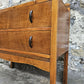 Vintage Oak Chest of Drawers: Mid-Century Modern Tallboy Cabinet Two Drawer