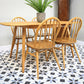Four Ercol Windsor 370 Dining Chairs with 382 Elm Plank Dining Table