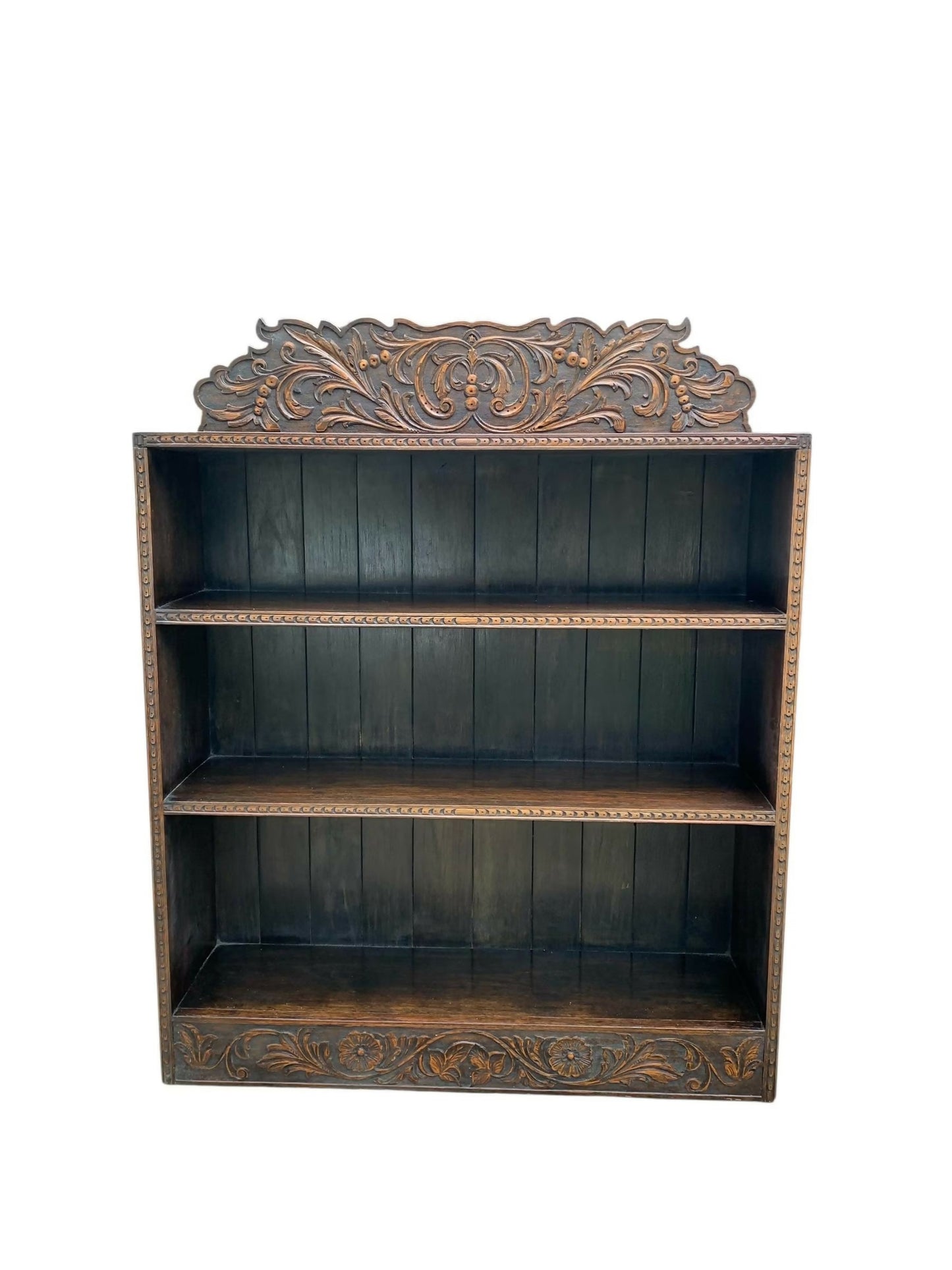 Impressive Mid-19th Century Oak Open Bookcase
