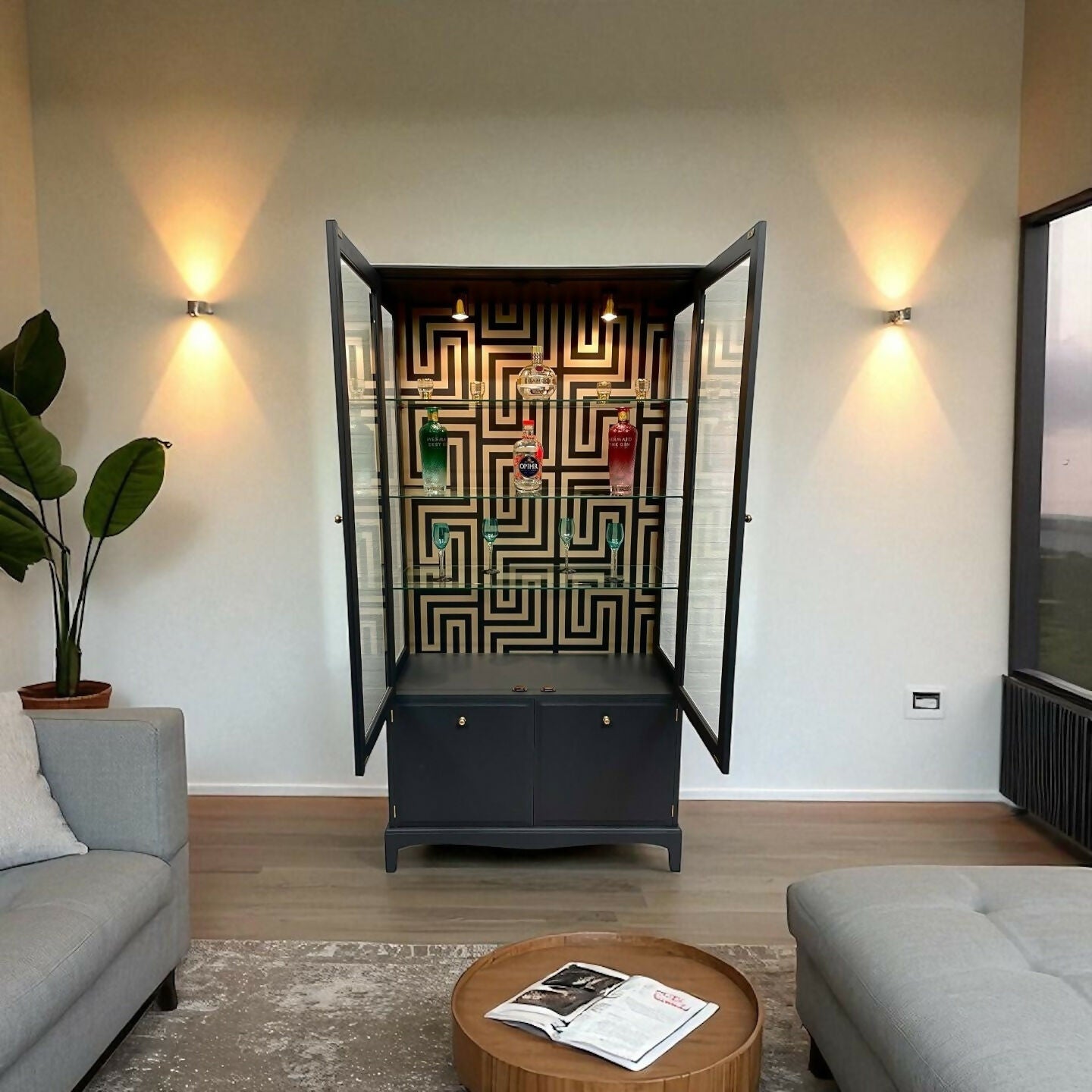 Stag Minstrel stunning large display cabinet drinks cabinet