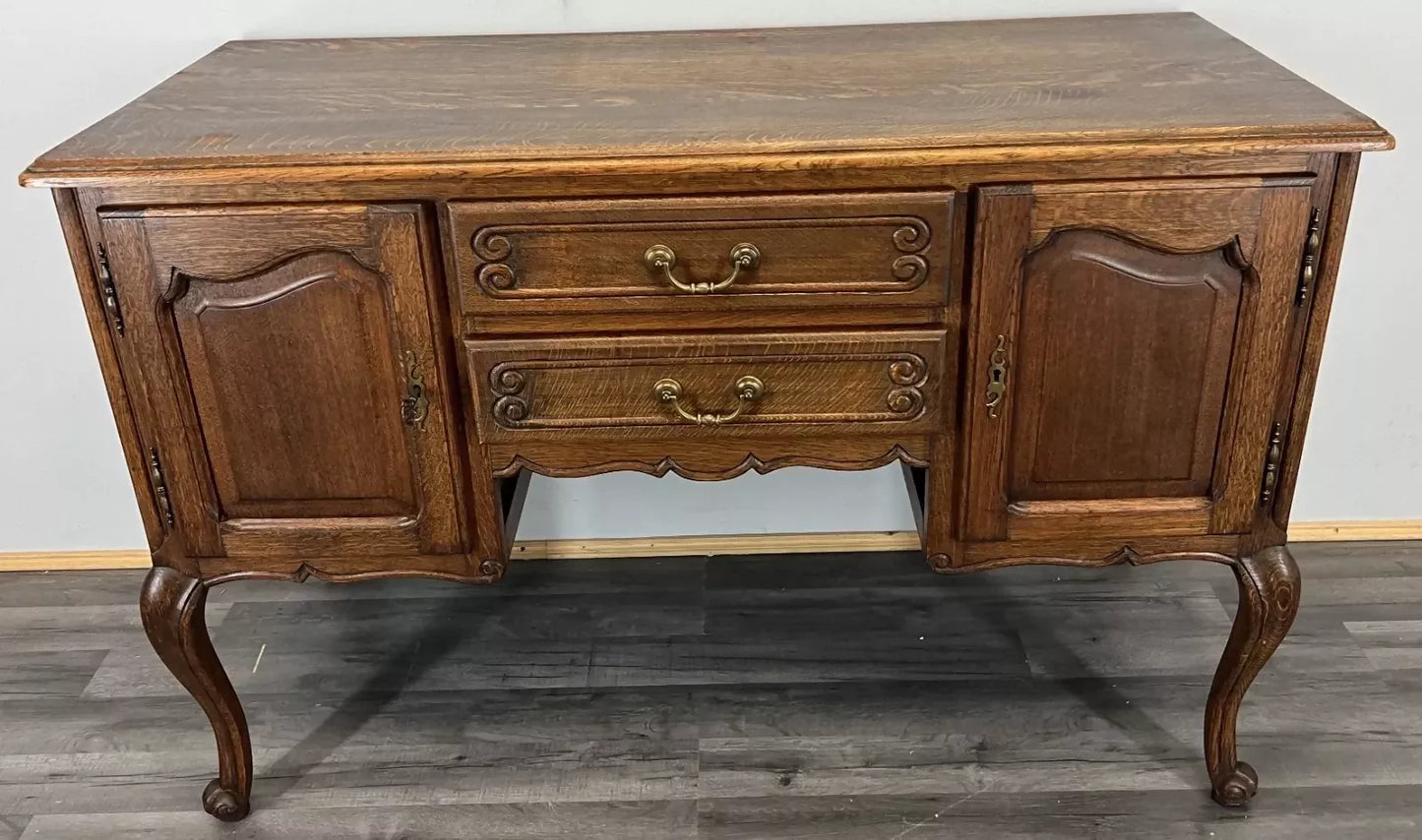 Cabinet Vintage French Louis XVI Style TV stand Desk Oak Sideboard LOT 4516