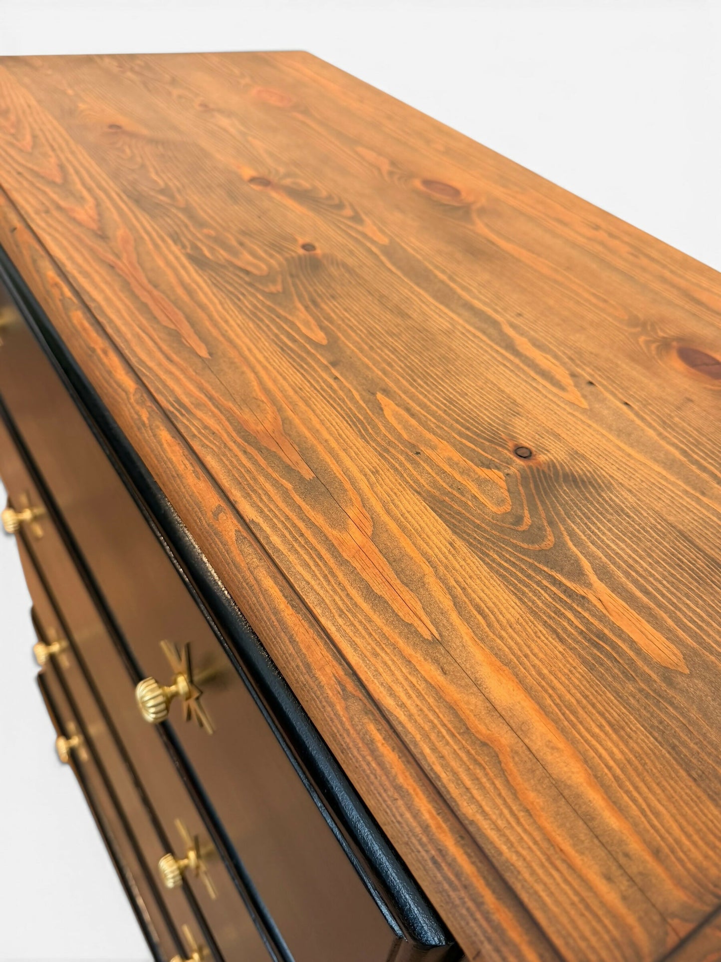 Luxury Black Starburst Chest of Drawers | Solid Wood | Vintage Refurbished Bespoke Furniture