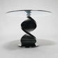 Round Glass Dining Table Designer Black Tint Glass 42" Diameter FREE UK Delivery