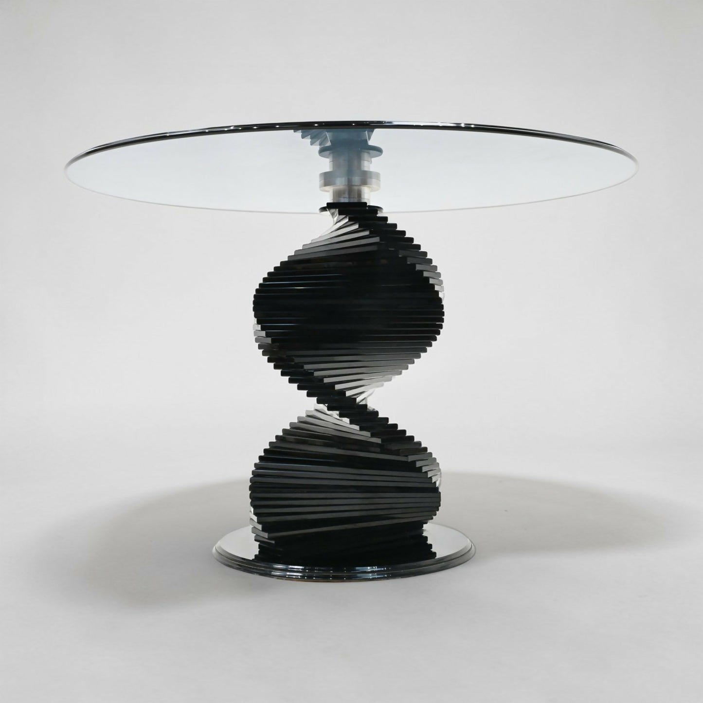 Round Glass Dining Table Designer Black Tint Glass 42" Diameter FREE UK Delivery