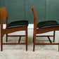 4 x Danish Teak Mid Century Dining Chairs with Black Seats -Glostrup Mobelfabrik