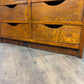 Vintage Oak Veneer Bank of Ten Drawers