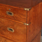 Vintage Mahogany Military Campaign Secretaire Chest