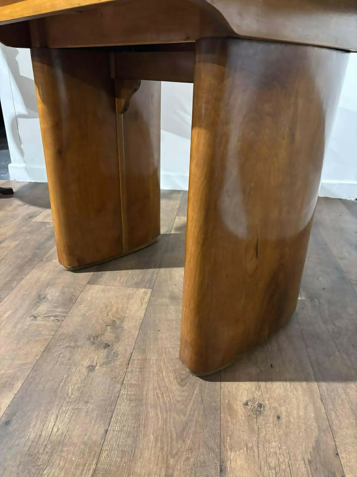 Art Deco Inlaid Walnut Draw Leaf Dining Table